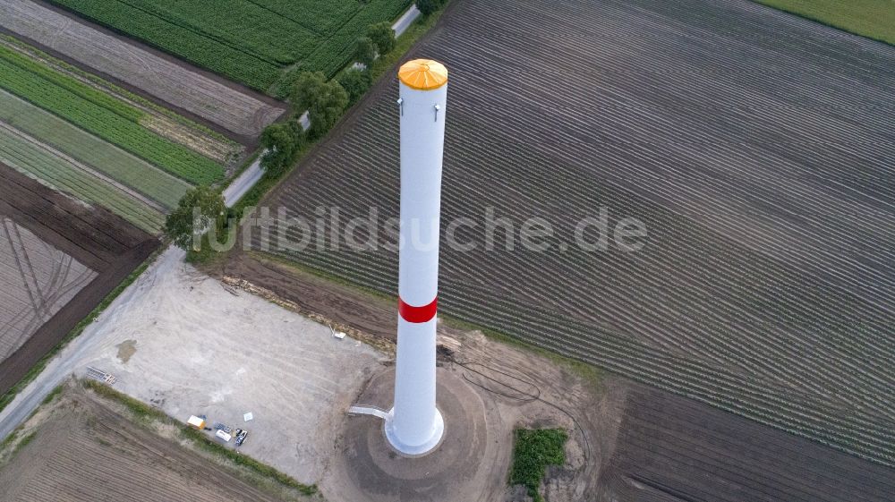 Luftbild Bardowick - Baustelle zur Windrad- Montage durch die Max Bögl Wind AG in Bardowick im Bundesland Niedersachsen, Deutschland