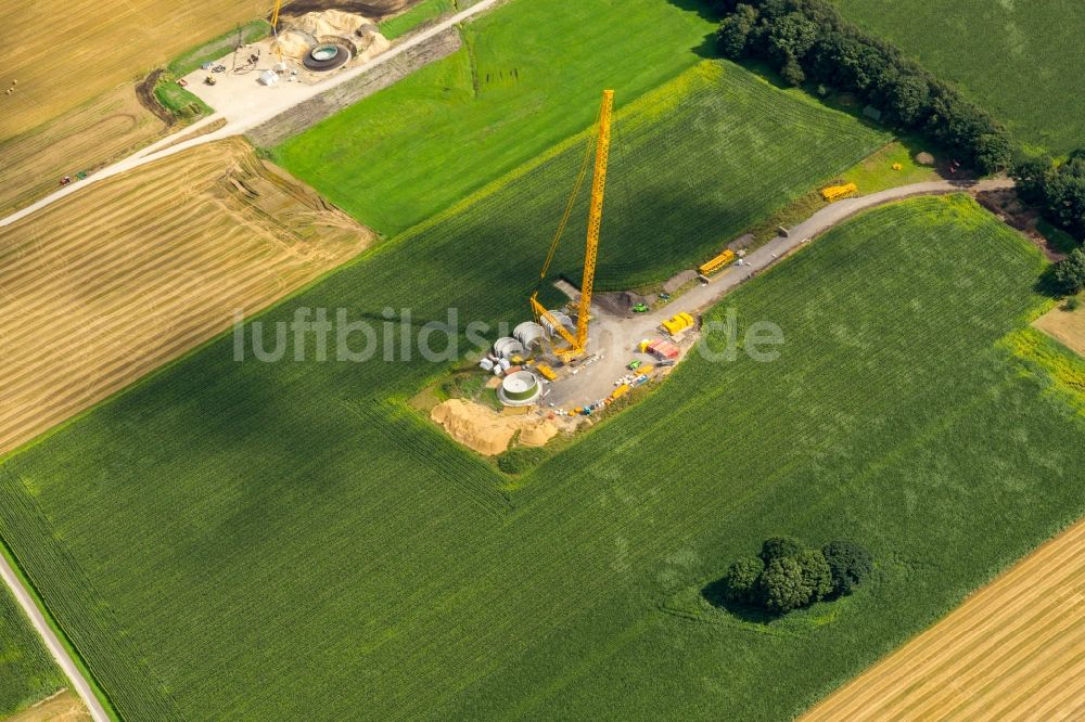 Kutenholz von oben - Baustelle zur Windrad- Montage in Kutenholz im Bundesland Niedersachsen, Deutschland