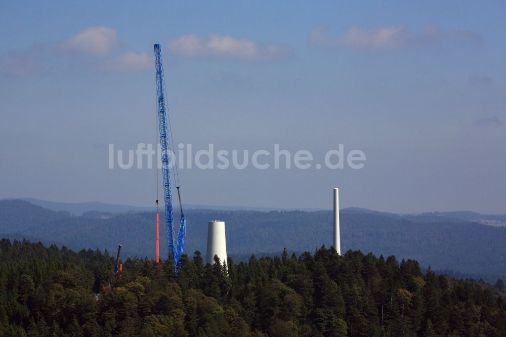 Gersbach von oben - Baustelle zur Windrad- Montage des Windkraftanlagenbauers Enercon GmbH bei Gersbach im Bundesland Baden-Württemberg