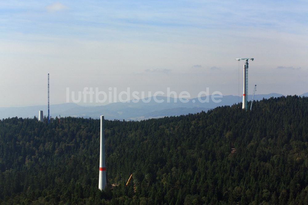 Luftbild Gersbach - Baustelle zur Windrad- Montage des Windkraftanlagenbauers Enercon GmbH bei Gersbach im Bundesland Baden-Württemberg