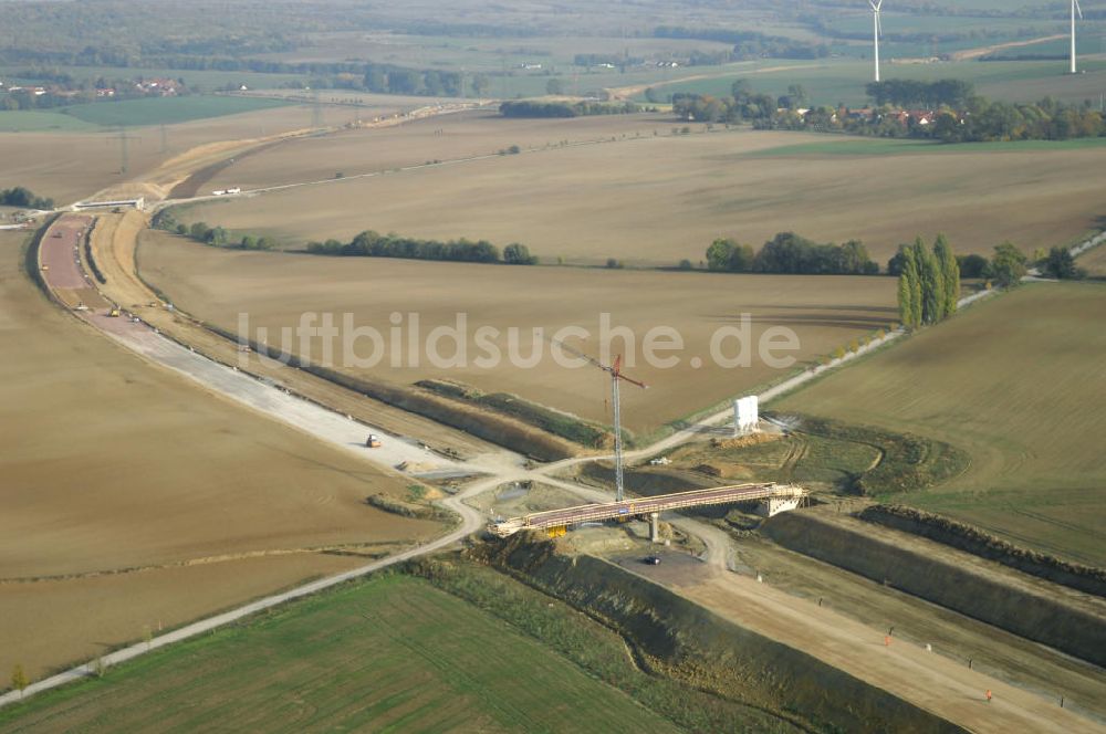 Luftbild Madelungen - Baustellen bei Madelungen an der BAB A 4 - Umfahrung Hörselberge in Thüringen bei Eisenach