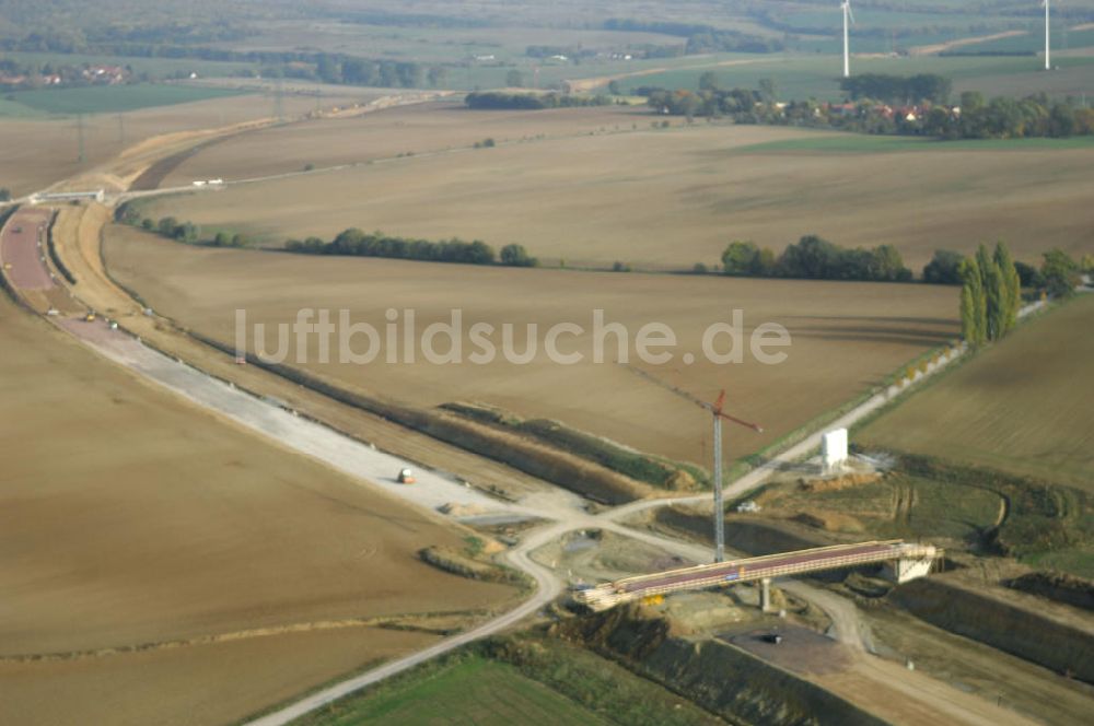 Luftaufnahme Madelungen - Baustellen bei Madelungen an der BAB A 4 - Umfahrung Hörselberge in Thüringen bei Eisenach