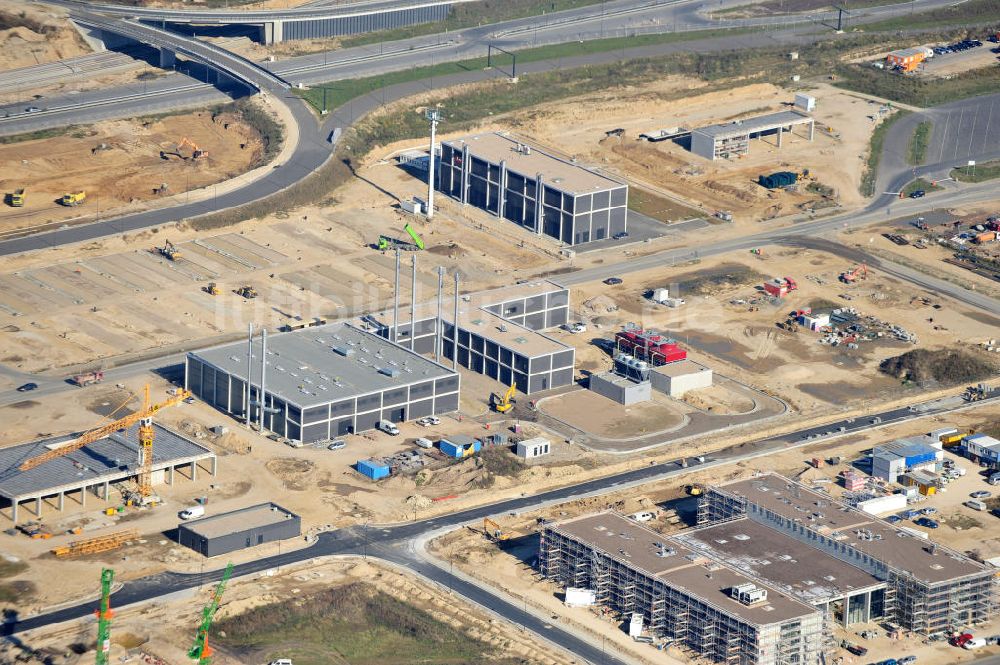 Luftbild Schönefeld bei Berlin - Baustellen am Flughafen Berlin - Schönefeld BBI