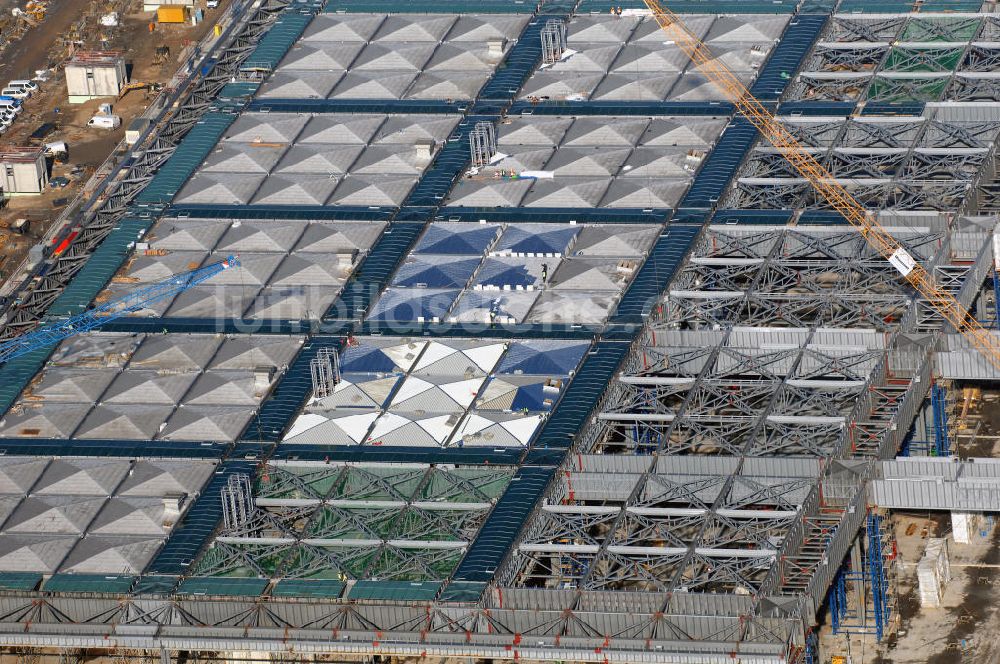 Luftbild Schönefeld - Baustellen am Flughafen Berlin-Schönefeld BBI - Construction fields at Berlin-Schoenefeld Airport BBI