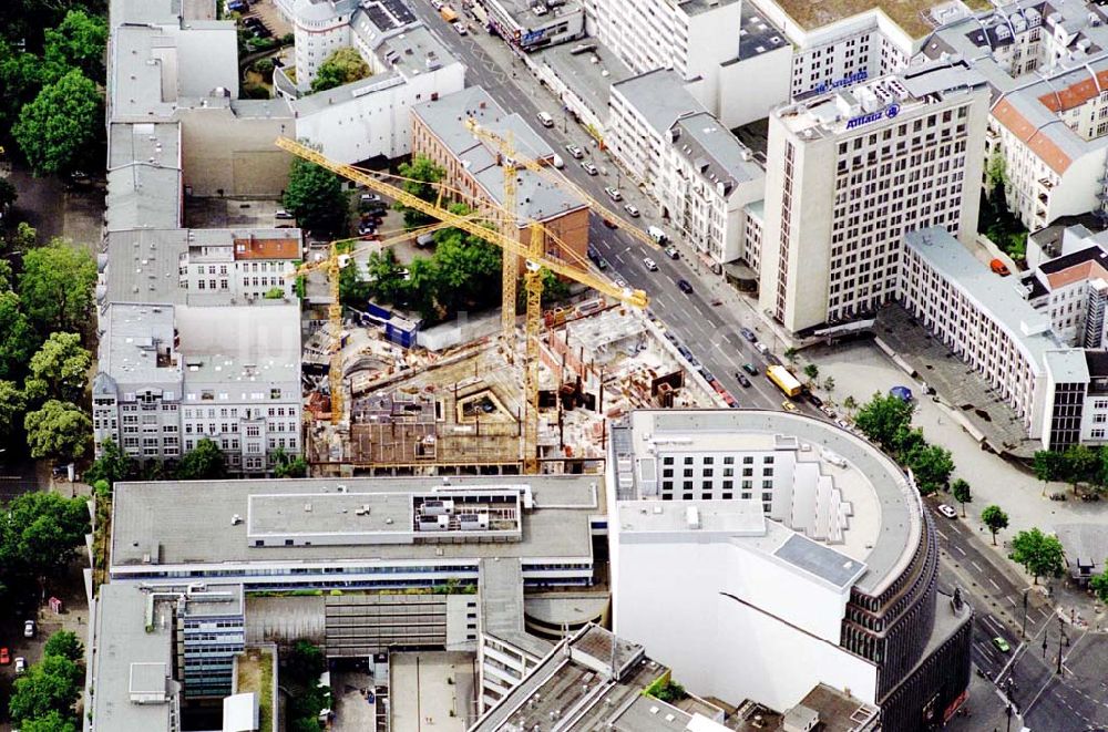 Berlin / Charlottenburg aus der Vogelperspektive: Baustellen gegenüber dem Kranzlereck in Charlottenburg am Kurfürstendamm / Berlin