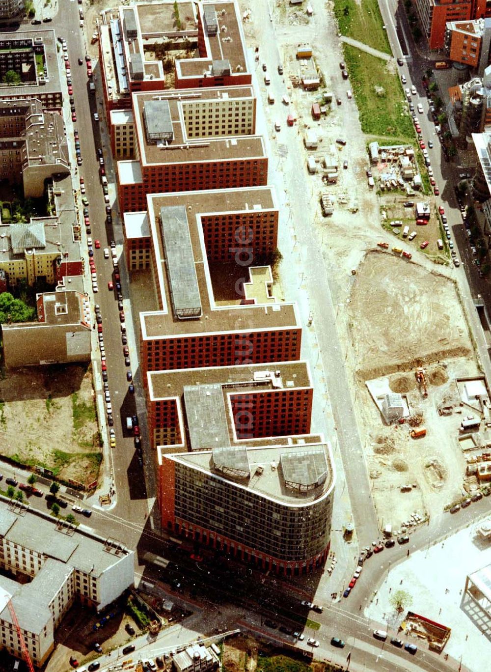 Luftbild Berlin - Baustellen der HVB - Projekt am Potsdamer- und Leipziger Platz in Berlin - Mitte / Tiergarten.