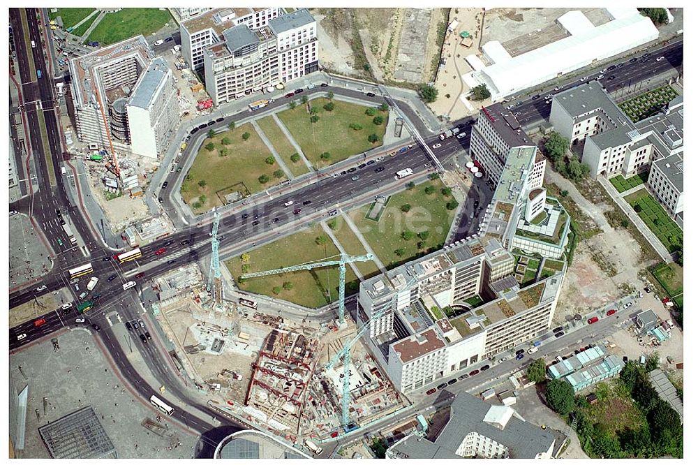 Berlin von oben - Baustellen am Leipziger Platz in Berlin - Mitte