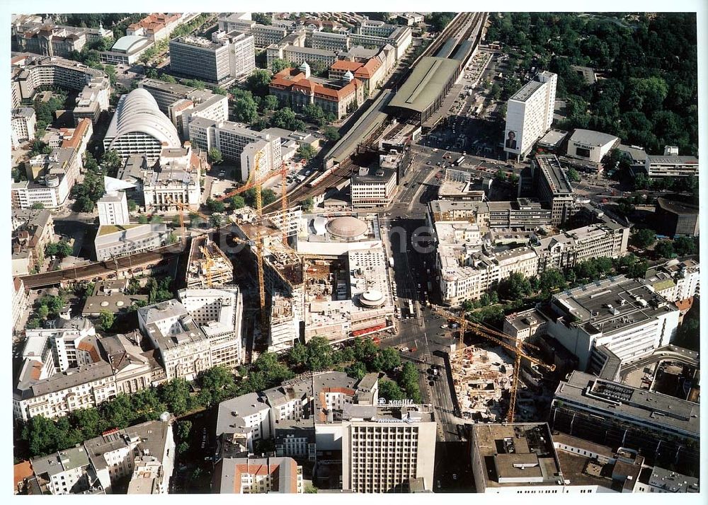 Berlin - Charlottenburg von oben - Baustellen für das neue Kranzlereck und das Panoptikum am Kurfürstendamm in Berlin - Charlottenburg.