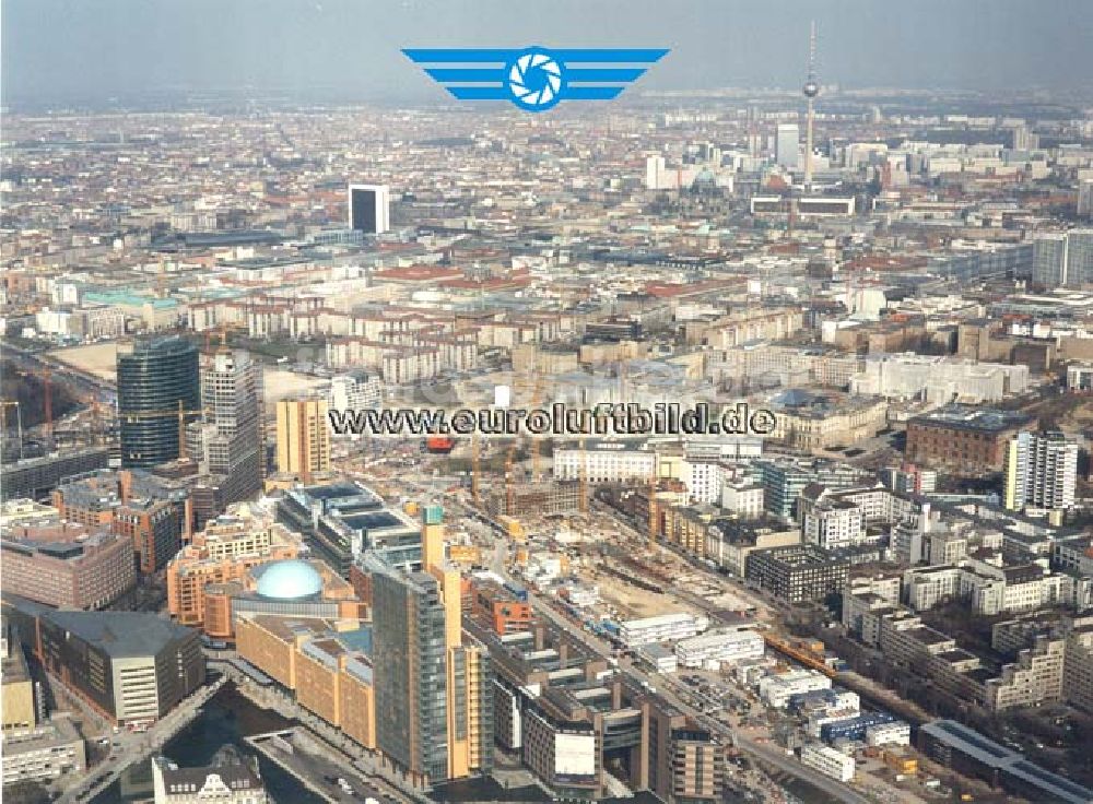 Luftbild Berlin - Tiergarten - Baustellen am Potsdamer Platz.