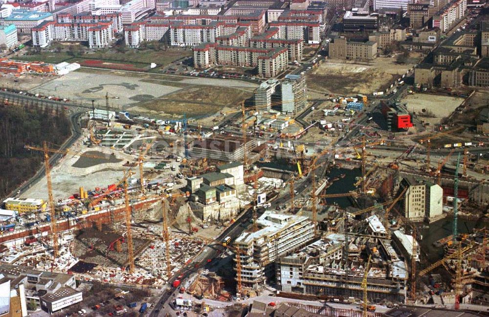 Luftbild Berlin - Baustellen am Potsdamer Platz