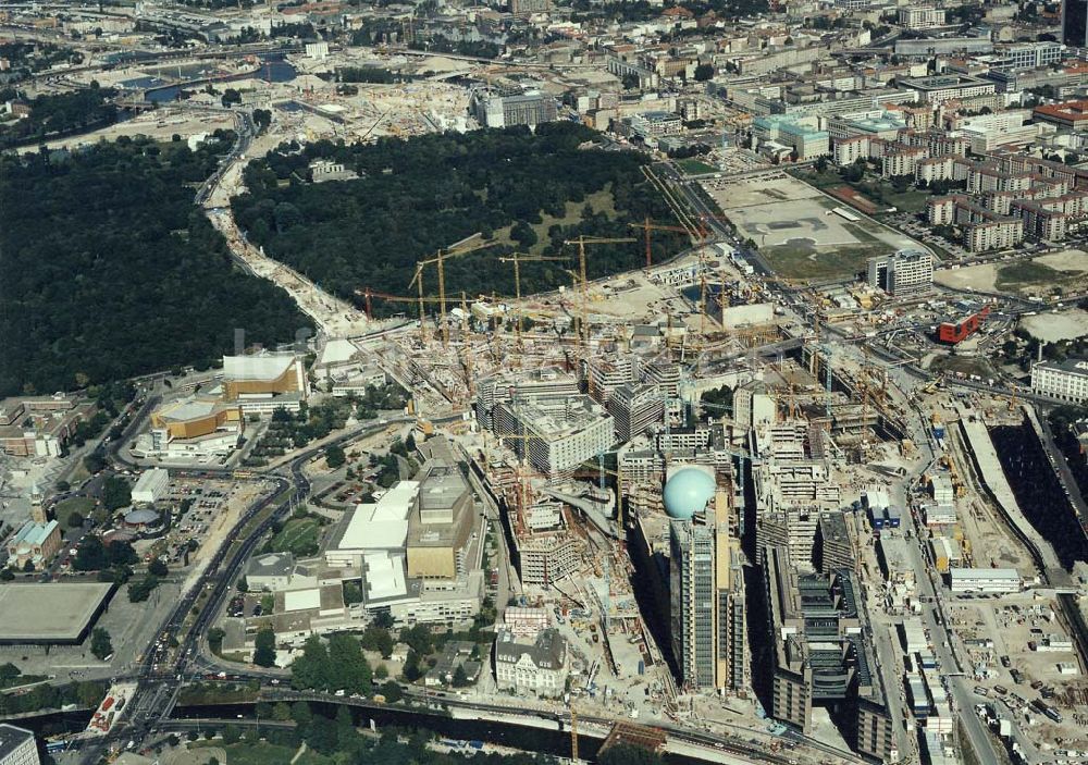 Berlin-Tiergarten aus der Vogelperspektive: Baustellen am Potsdamer Platz19.09.1997