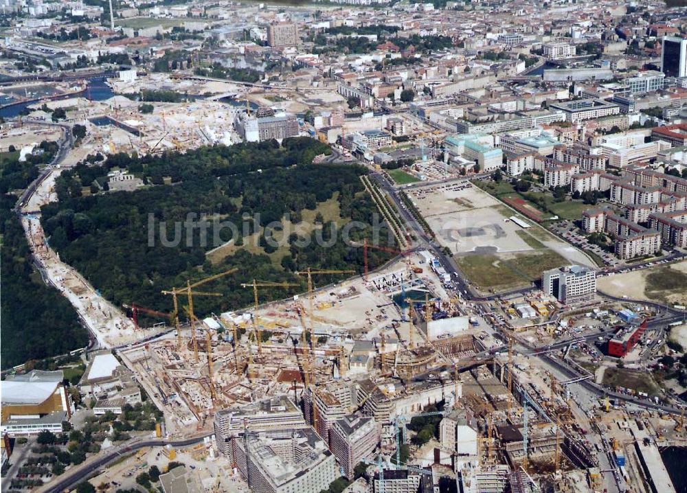 Luftbild Berlin-Tiergarten - Baustellen am Potsdamer Platz19.09.1997