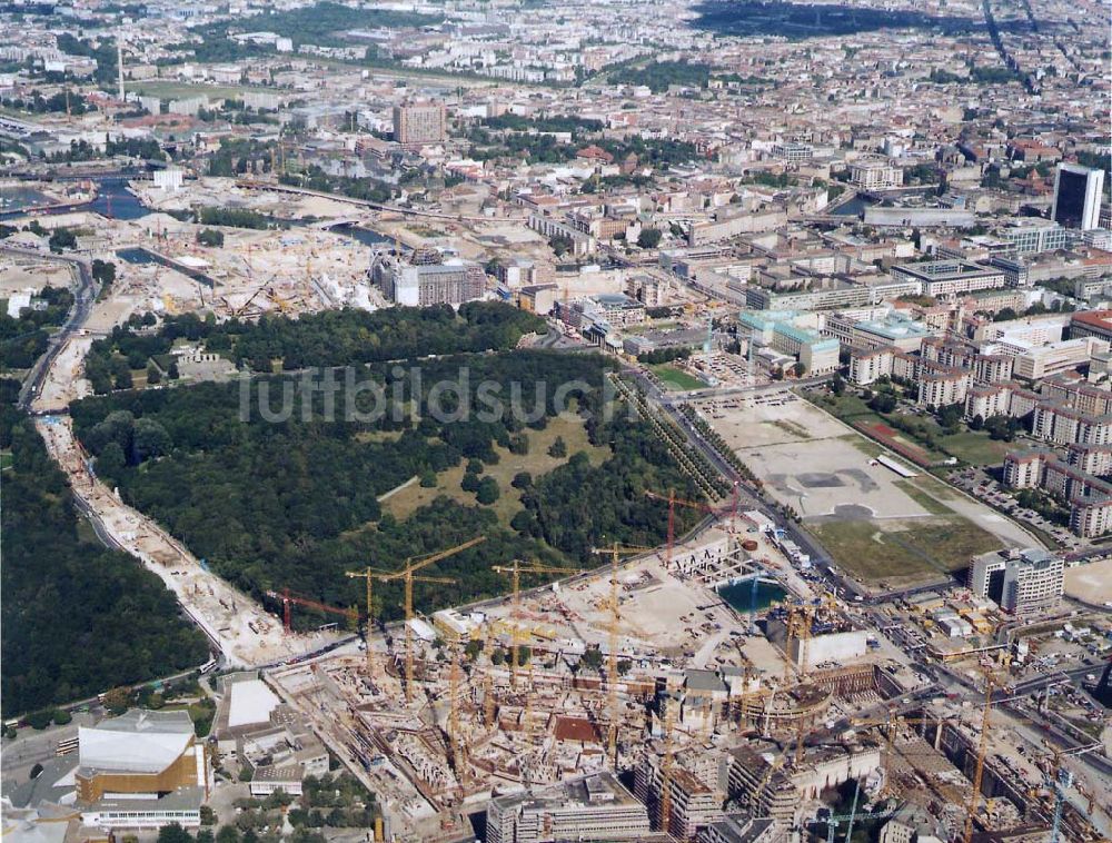 Luftaufnahme Berlin-Tiergarten - Baustellen am Potsdamer Platz19.09.1997