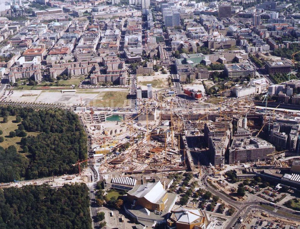 Luftbild Berlin-Tiergarten - Baustellen am Potsdamer Platz19.09.1997