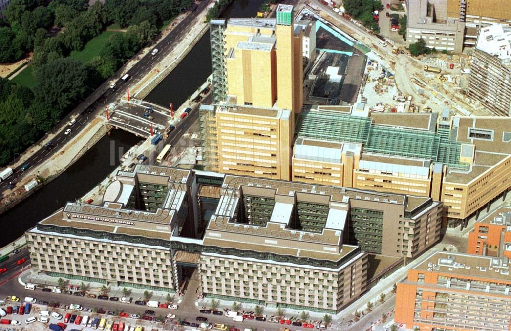 Luftbild Berlin - Tiergarten - Baustellen am Potsdamer Platz.