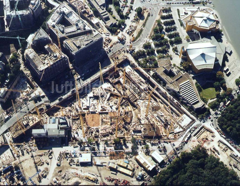 Luftbild Berlin-Tiergarten - Baustellen am Potsdamer Platz / Sony-Center 19.09.1997