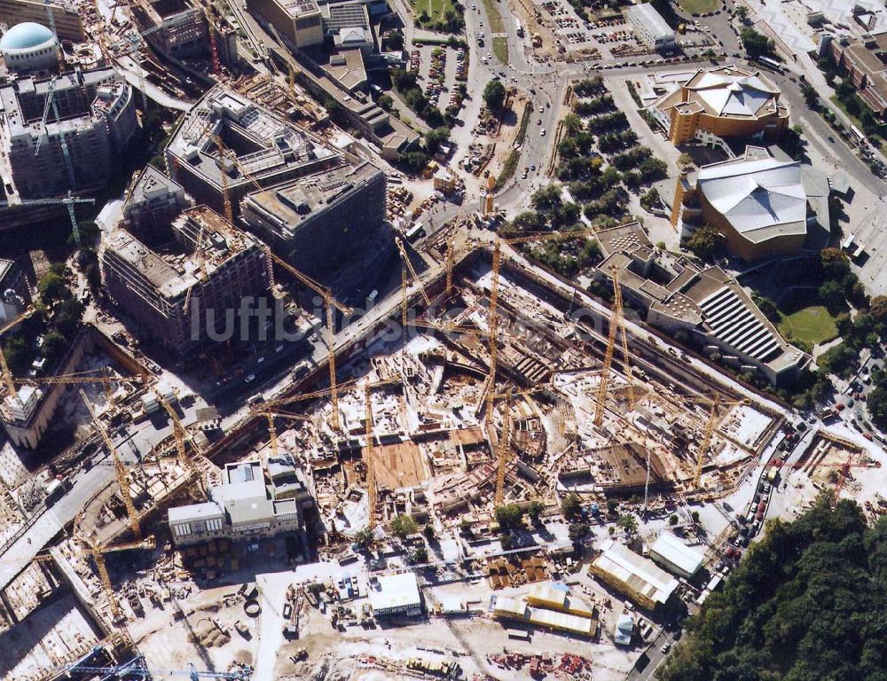 Luftbild Berlin-Tiergarten - Baustellen am Potsdamer Platz / Sony-Center 19.09.1997