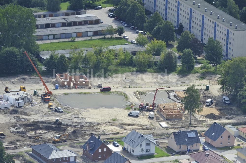 Luftbild Bernau - Baustellen der Siedlung an der Sachtelebenstraße in Bernau bei Berlin