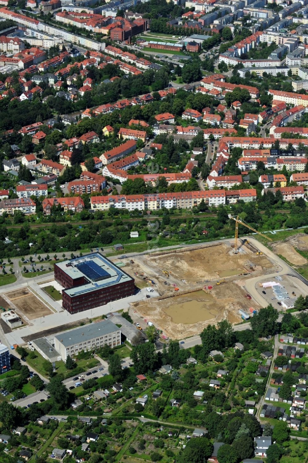 Luftaufnahme Rostock - Baustellen Uni- Campus Südstadt Rostock im Bundesland Mecklenburg-Vorpommern