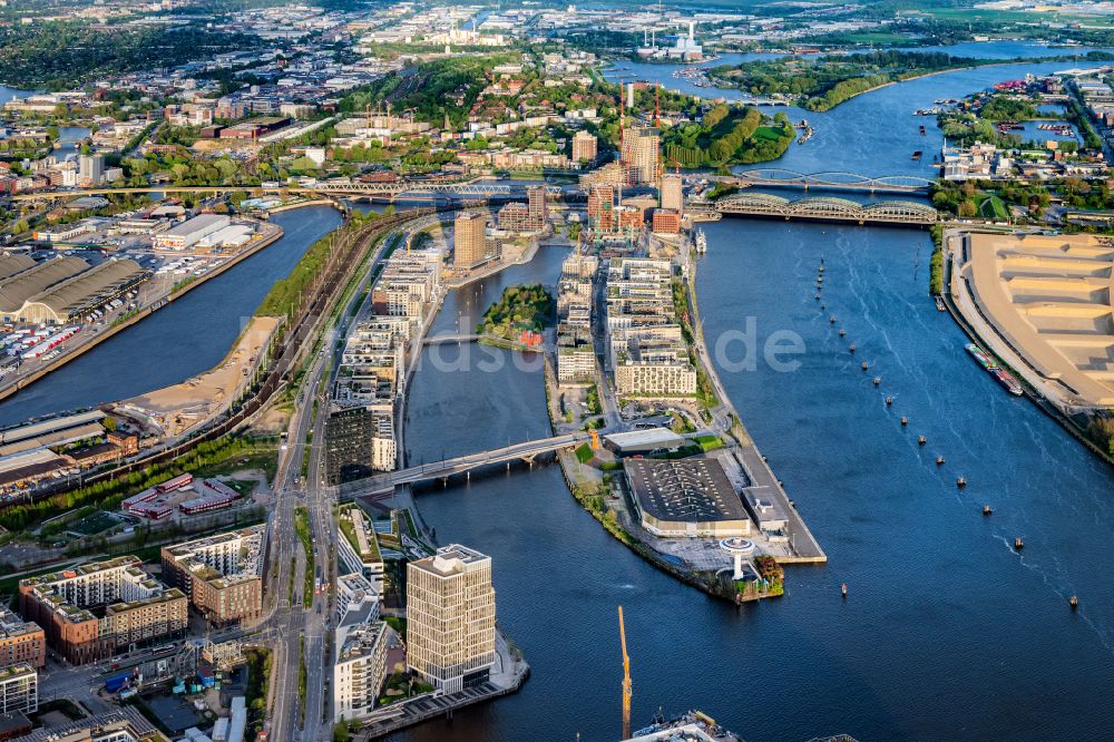 Luftaufnahme Hamburg - Baustellen für Wohn- und Geschäftshäuser Baakenhafen an der Baakenallee in Hamburg, Deutschland