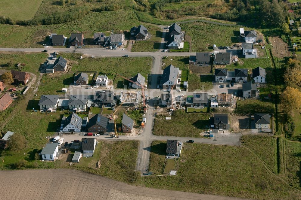 Hamm Bockum-Hövel von oben - Baustellen zum Einfamilienhaus- Neubau in Bockum-Hövel in Hamm im Bundesland Nordrhein-Westfalen