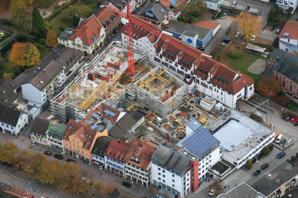 Luftbild Schopfheim - Baustellen zum Neubau eines Stadtquartiers Ühlin-Areal mit Wohn- und Gewerbeeinheiten in Schopfheim im Bundesland Baden-Württemberg, Deutschland