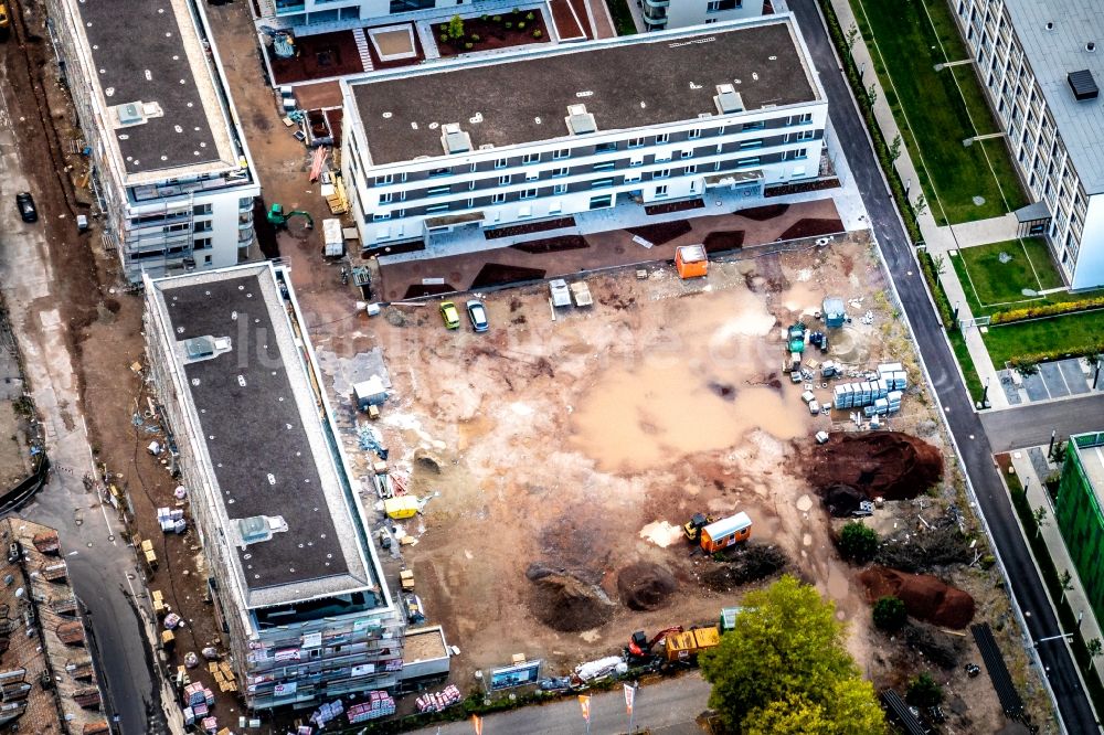 Luftbild Offenburg - Baustellen zum Neubau eines Stadtquartiers am Kronenplatz in Offenburg im Bundesland Baden-Württemberg, Deutschland