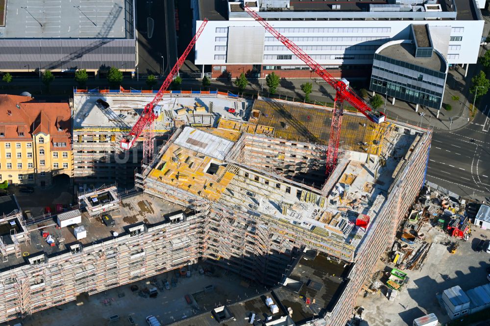 Leipzig von oben - Baustellen zum Neubau eines Stadtquartiers Krystallpalast-Areal in Leipzig im Bundesland Sachsen, Deutschland