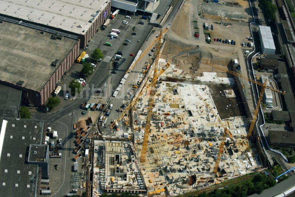 Köln aus der Vogelperspektive: Baustellen zum Neubau eines Stadtquartiers MesseCity Köln im Ortsteil Innenstadt in Köln im Bundesland Nordrhein-Westfalen - NRW, Deutschland