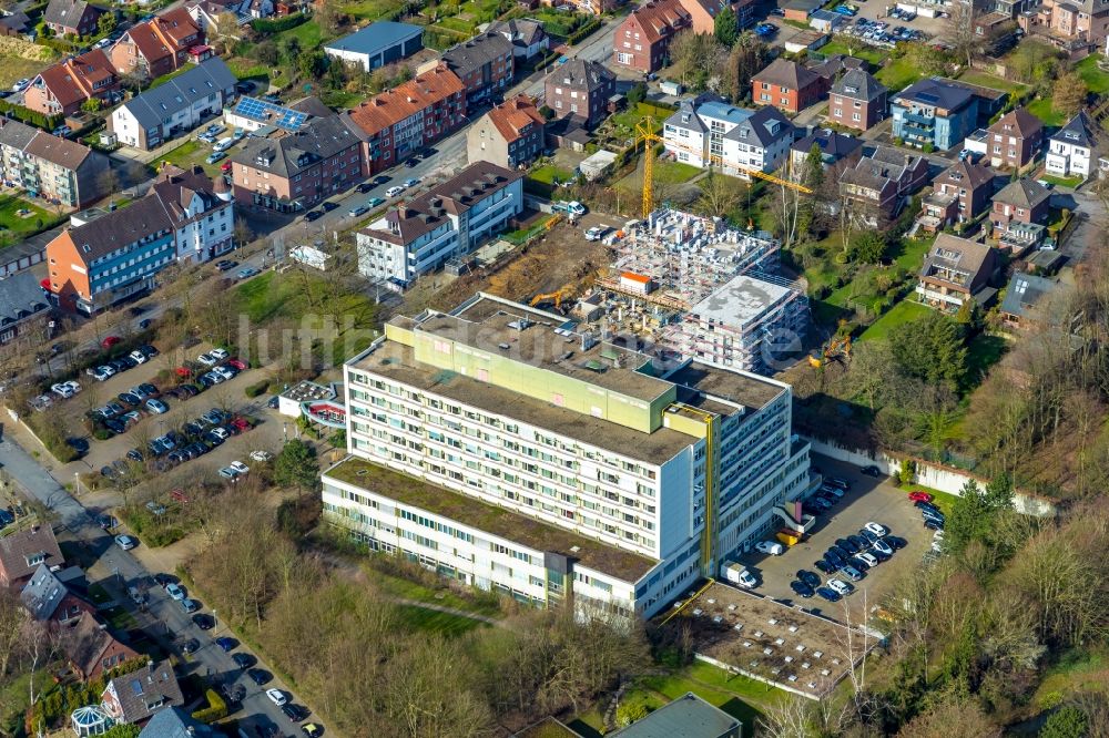 Luftaufnahme Hamm - Baustellen zum Neubau eines Stadtquartiers Park-Quartier Hövel an der Hohenhöveler Straße im Ortsteil Bockum-Hövel in Hamm im Bundesland Nordrhein-Westfalen, Deutschland