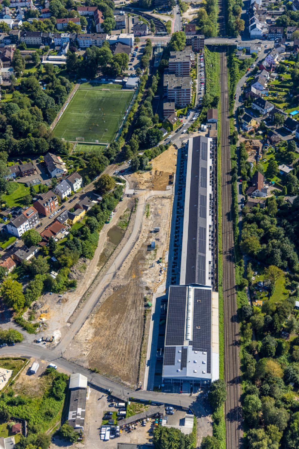 Luftaufnahme Dortmund - Baustellen zum Neubau eines Stadtquartiers des Projekts Alte Gleisfabrik am Krückenweg in Dortmund im Bundesland Nordrhein-Westfalen, Deutschland