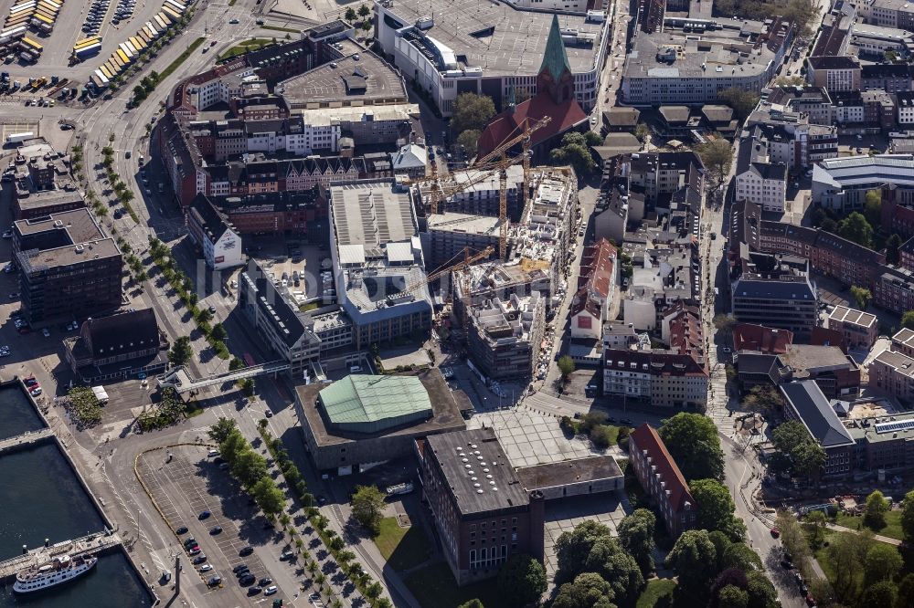 Kiel aus der Vogelperspektive: Baustellen zum Neubau eines Stadtquartiers im Zentrum in Kiel im Bundesland Schleswig-Holstein, Deutschland