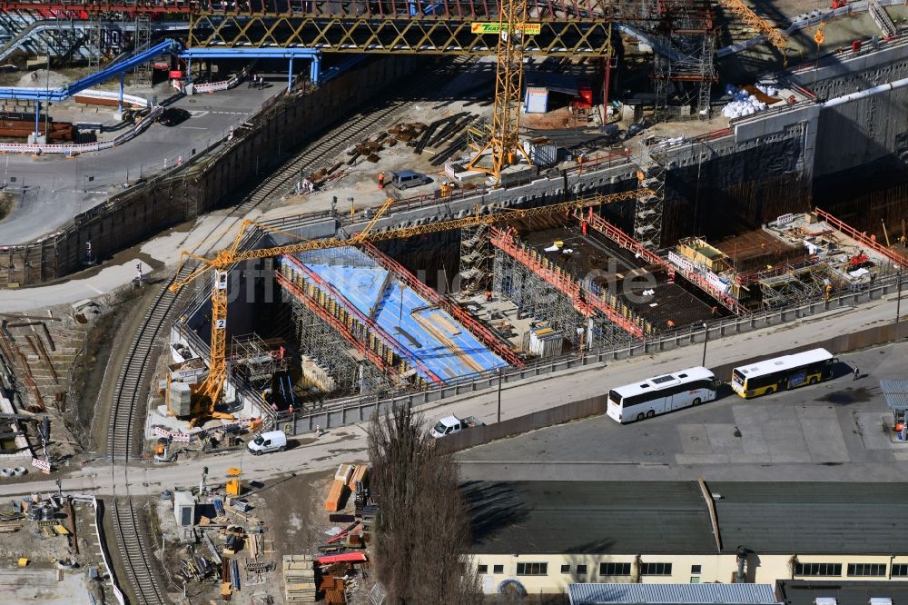 Luftaufnahme Berlin Baustellen zum Neubau der