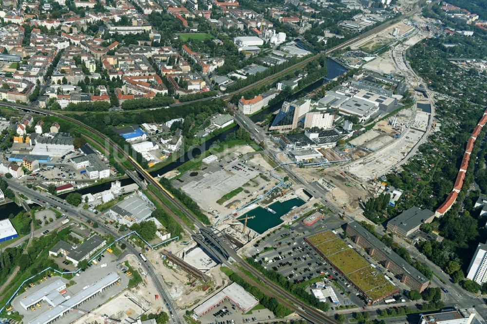 Luftbild Berlin - Baustellen zum Neubau der Verlängerung der
