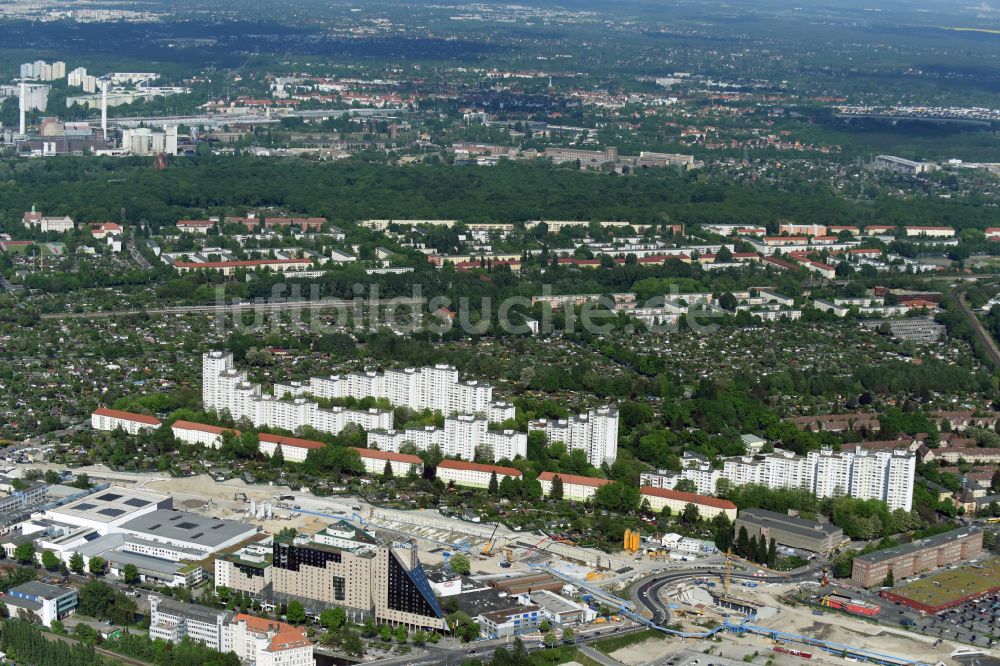 Berlin von oben - Baustellen zum Neubau der Verlängerung der Stadtautobahn A100 in Berlin Neukölln