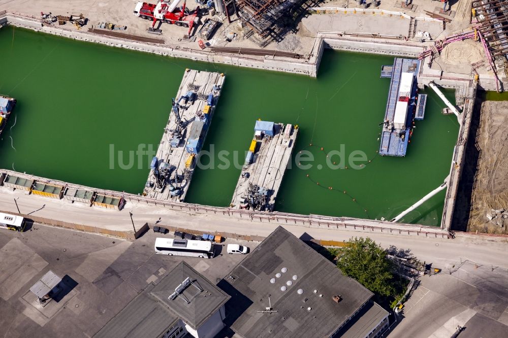 Berlin von oben - Baustellen zum Neubau der Verlängerung der Stadtautobahn A100 in Berlin Neukölln