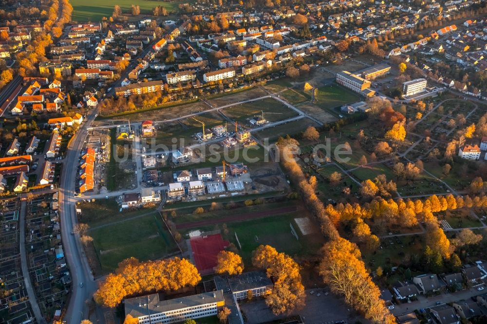 Hamm aus der Vogelperspektive: Baustellen zum Neubau- Wohngebiet einer Einfamilienhaus- Siedlung am Beisenkamp in Hamm im Bundesland Nordrhein-Westfalen, Deutschland