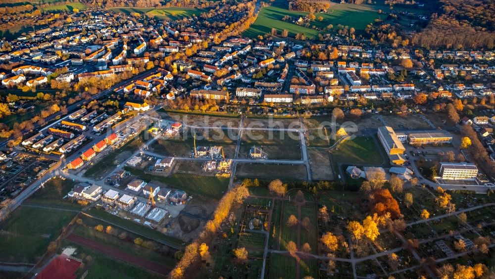 Luftaufnahme Hamm - Baustellen zum Neubau- Wohngebiet einer Einfamilienhaus- Siedlung am Beisenkamp in Hamm im Bundesland Nordrhein-Westfalen, Deutschland