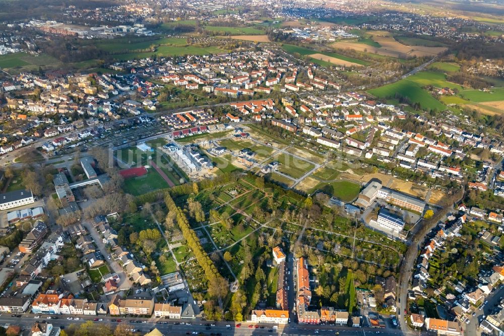 Hamm von oben - Baustellen zum Neubau- Wohngebiet einer Einfamilienhaus- Siedlung am Beisenkamp in Hamm im Bundesland Nordrhein-Westfalen, Deutschland