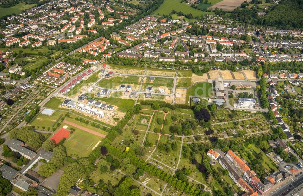 Luftaufnahme Hamm - Baustellen zum Neubau- Wohngebiet einer Einfamilienhaus- Siedlung am Beisenkamp in Hamm im Bundesland Nordrhein-Westfalen, Deutschland