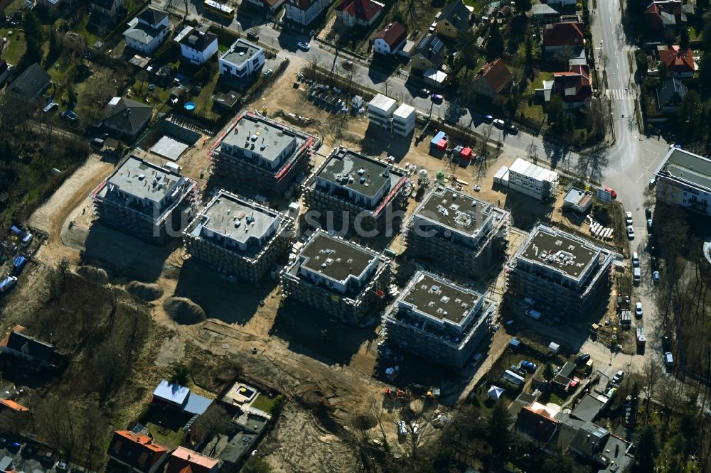 Luftbild Berlin - Baustellen zum Neubau- Wohngebiet einer Einfamilienhaus- Siedlung in Berlin, Deutschland