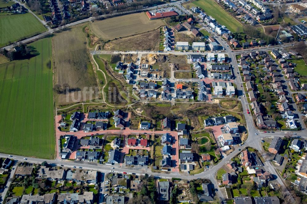 Luftbild Bottrop - Baustellen zum Neubau- Wohngebiet einer Einfamilienhaus- Siedlung in Bottrop im Bundesland Nordrhein-Westfalen