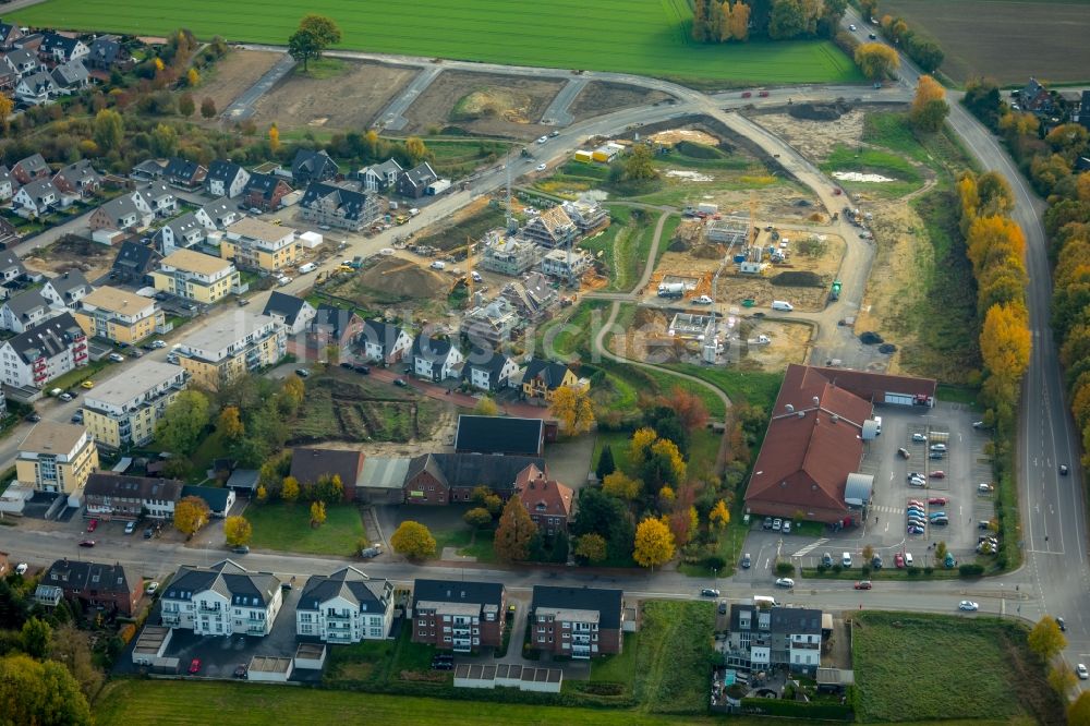 Luftbild Bottrop - Baustellen zum Neubau- Wohngebiet einer Einfamilienhaus- Siedlung in Bottrop im Bundesland Nordrhein-Westfalen