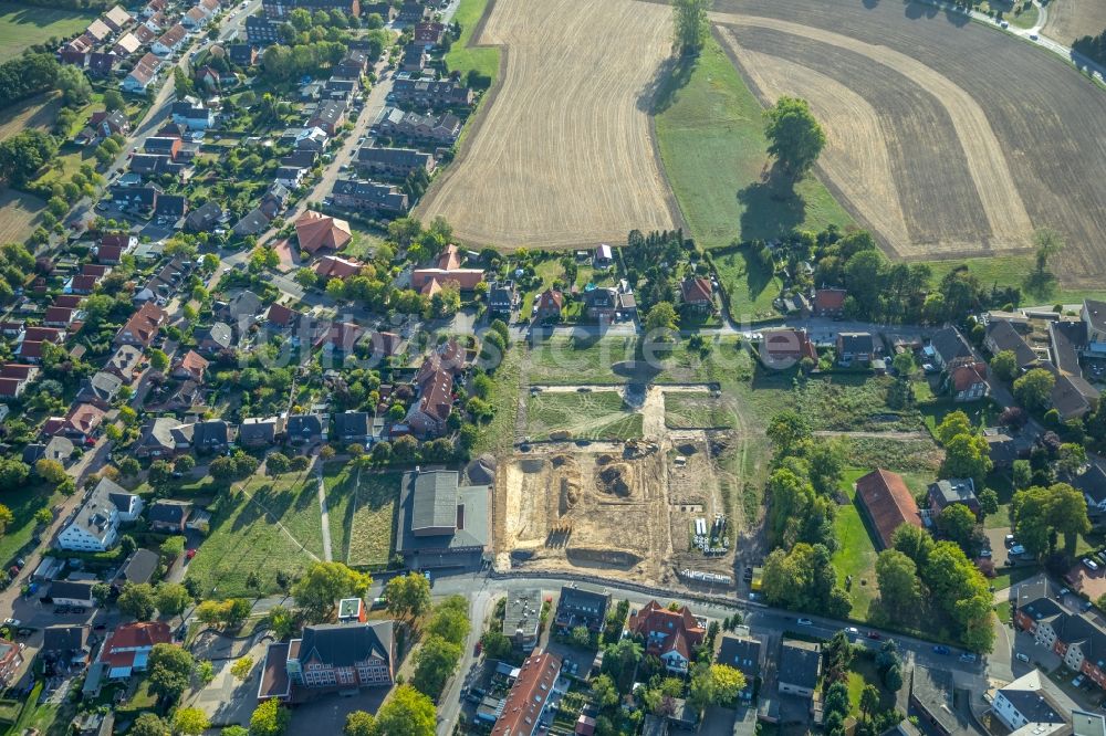 Hamm aus der Vogelperspektive: Baustellen zum Neubau- Wohngebiet einer Einfamilienhaus- Siedlung an der Dörholtstraße in Hamm im Bundesland Nordrhein-Westfalen, Deutschland