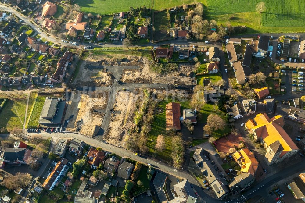 Hamm von oben - Baustellen zum Neubau- Wohngebiet einer Einfamilienhaus- Siedlung an der Dörholtstraße in Hamm im Bundesland Nordrhein-Westfalen, Deutschland