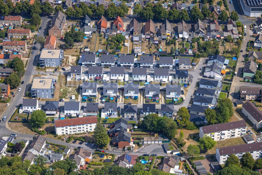 Luftbild Hamm - Baustellen zum Neubau- Wohngebiet einer Einfamilienhaus- Siedlung entlang der Erich-Polkaehn-Straße in Hamm im Bundesland Nordrhein-Westfalen, Deutschland