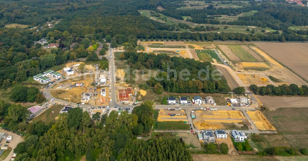 Gelsenkirchen aus der Vogelperspektive: Baustellen zum Neubau- Wohngebiet einer Einfamilienhaus- Siedlung entlang der Westerholter Straße in Gelsenkirchen im Bundesland Nordrhein-Westfalen, Deutschland