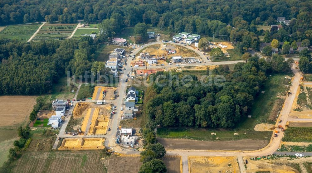 Gelsenkirchen von oben - Baustellen zum Neubau- Wohngebiet einer Einfamilienhaus- Siedlung entlang der Westerholter Straße in Gelsenkirchen im Bundesland Nordrhein-Westfalen, Deutschland