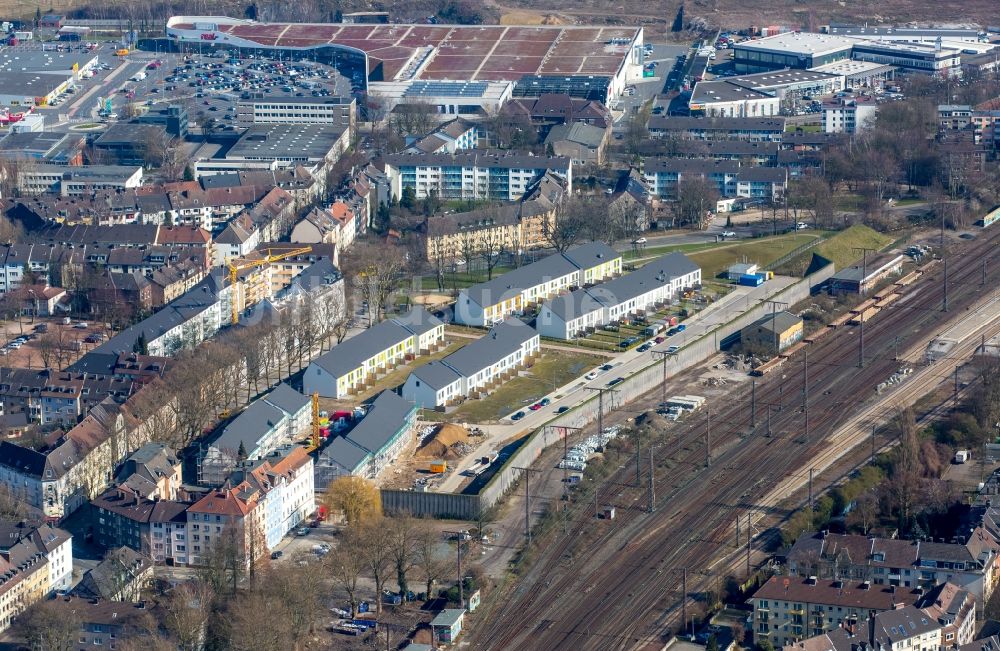 Luftbild Essen - Baustellen zum Neubau- Wohngebiet einer Einfamilienhaus- Siedlung in Essen im Bundesland Nordrhein-Westfalen