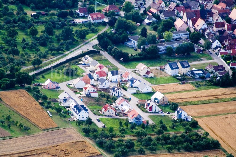 Luftaufnahme Ammerbuch - Baustellen zum Neubau- Wohngebiet einer Einfamilienhaus- Siedlung Fasanenweg im Ortsteil Altingen in Ammerbuch im Bundesland Baden-Württemberg